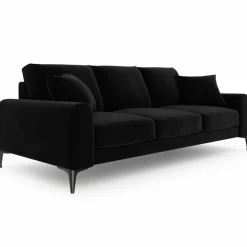 Mazzini Sofas Canapés^Canapé Velours Madara noir - 222x102x90 cm