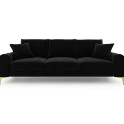 Canapé Velours Madara noir - 237x102x90 cm-Mazzini Sofas Best