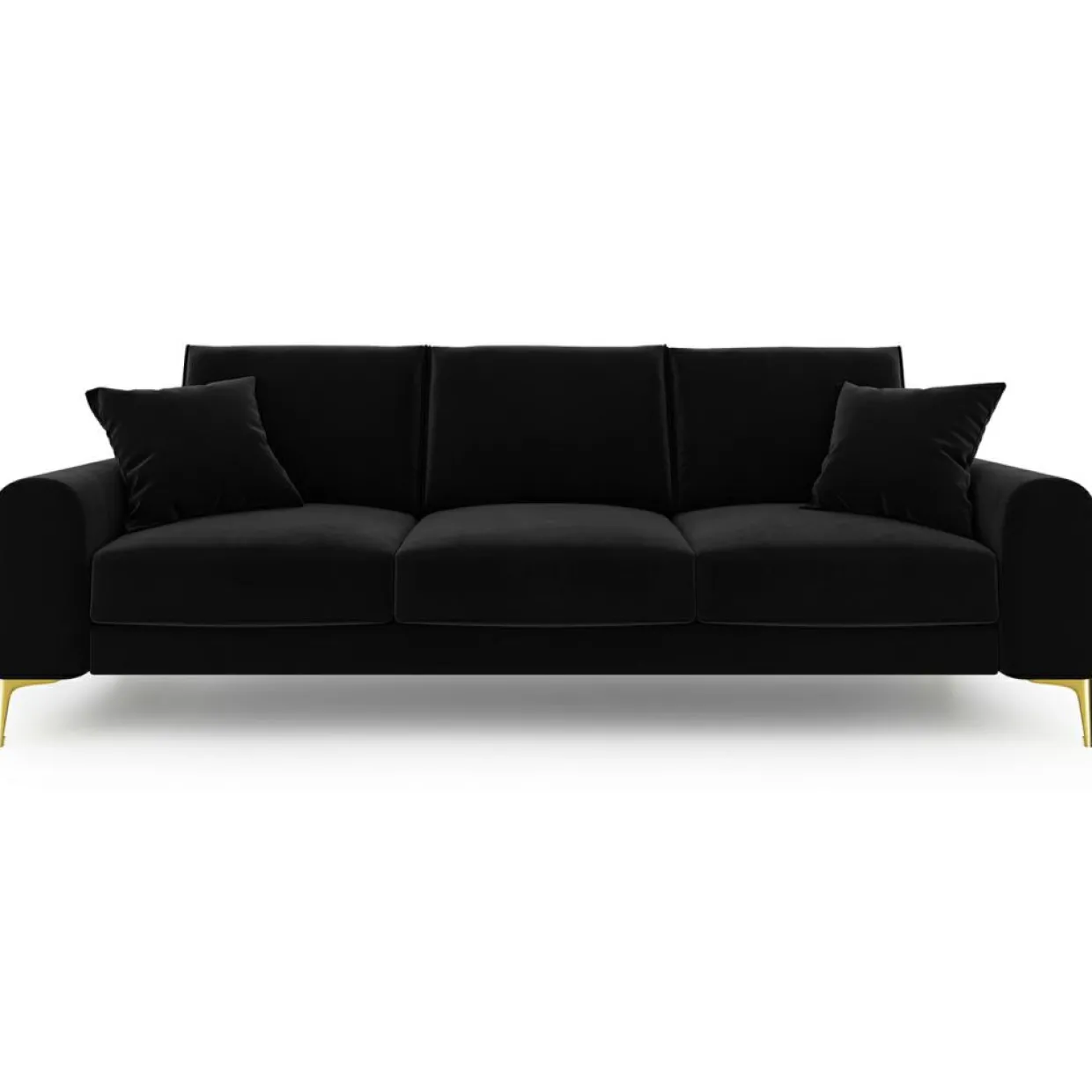 Canapé Velours Madara noir - 237x102x90 cm-Mazzini Sofas Best