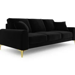 Canapé Velours Madara noir - 237x102x90 cm-Mazzini Sofas Best