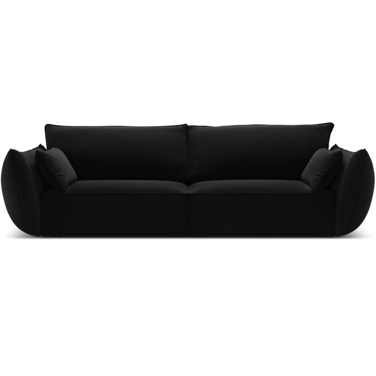 Mazzini Sofas Canapés^Canapé Velours Vanda 3 Places noir - 208x100x85 cm