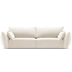 Mazzini Sofas Canapés^Canapé Velours Vanda 3 Places beige clair - 208x100x85 cm