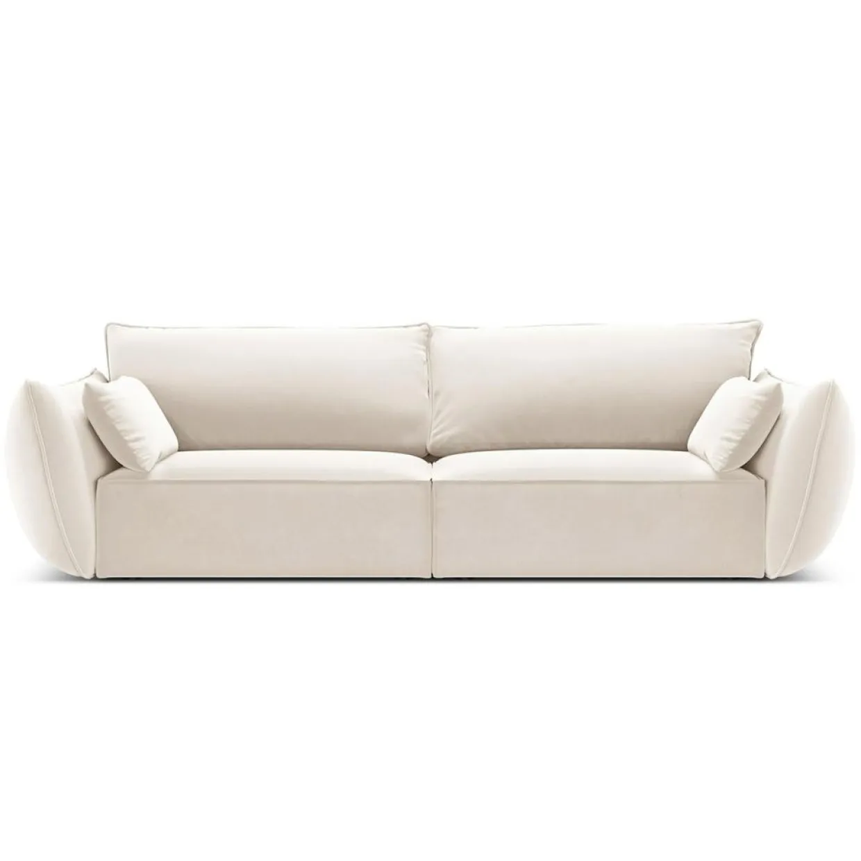 Mazzini Sofas Canapés^Canapé Velours Vanda 3 Places beige clair - 208x100x85 cm