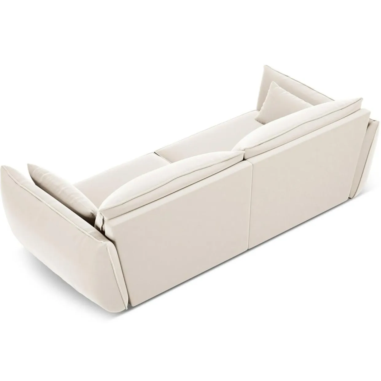 Mazzini Sofas Canapés^Canapé Velours Vanda 3 Places beige clair - 208x100x85 cm