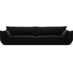 Mazzini Sofas Canapés^Canapé Velours Vanda 4 Places noir - 248x100x85 cm
