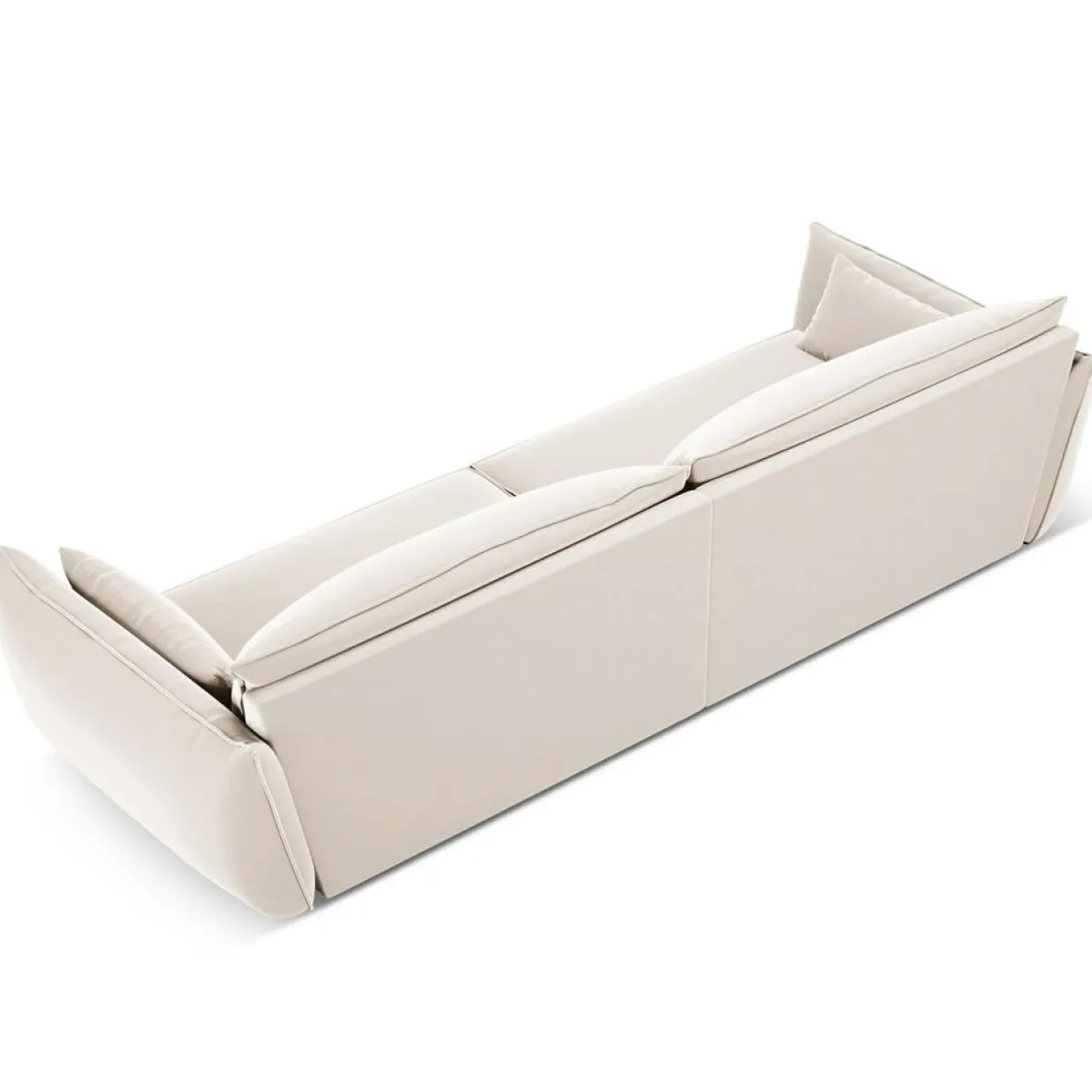 Canapé Velours Vanda 4 Places beige clair - 248x100x85 cm-Mazzini Sofas Discount