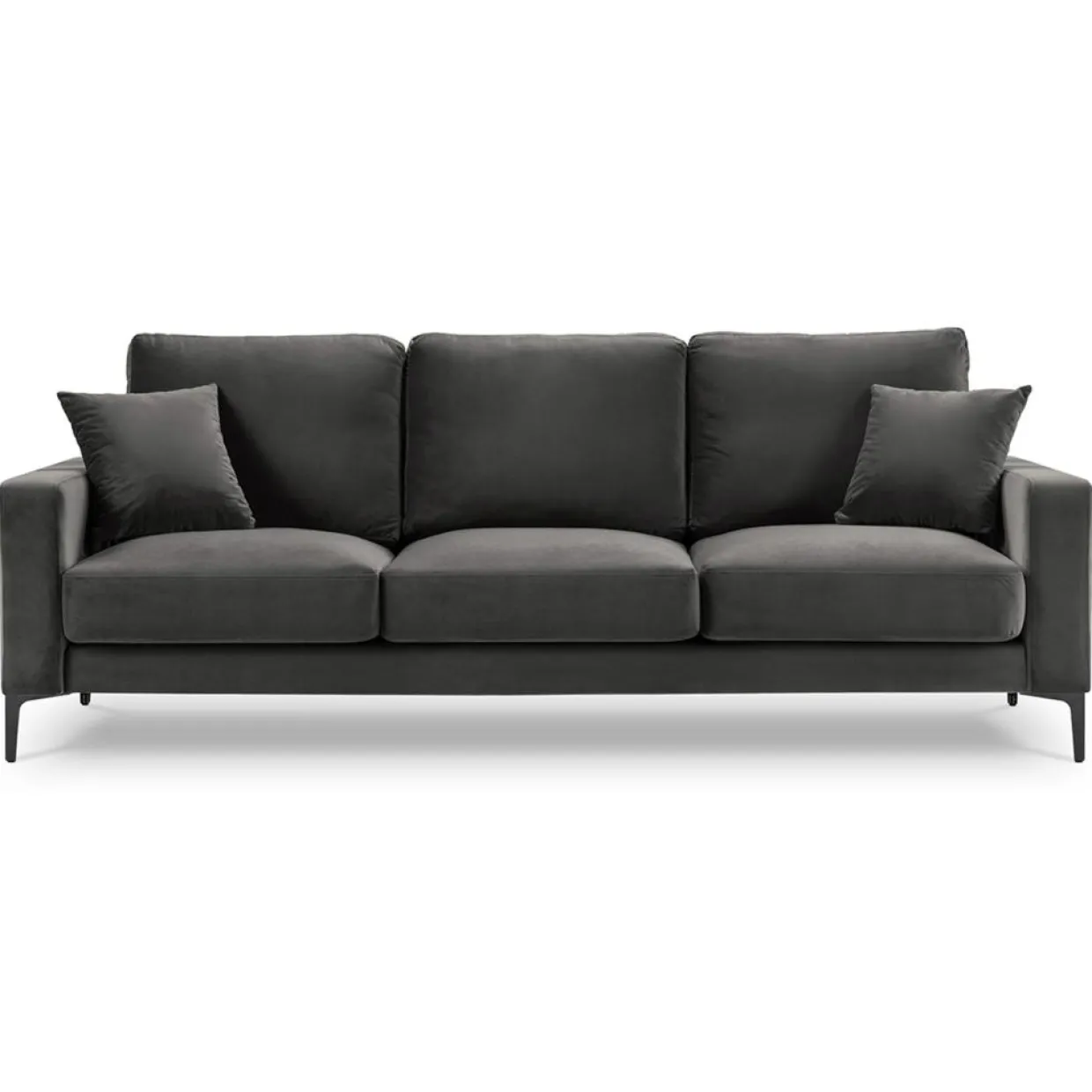 Canapé Velours Venus 3 Places gris - 220x92x90 cm-Mazzini Sofas Hot