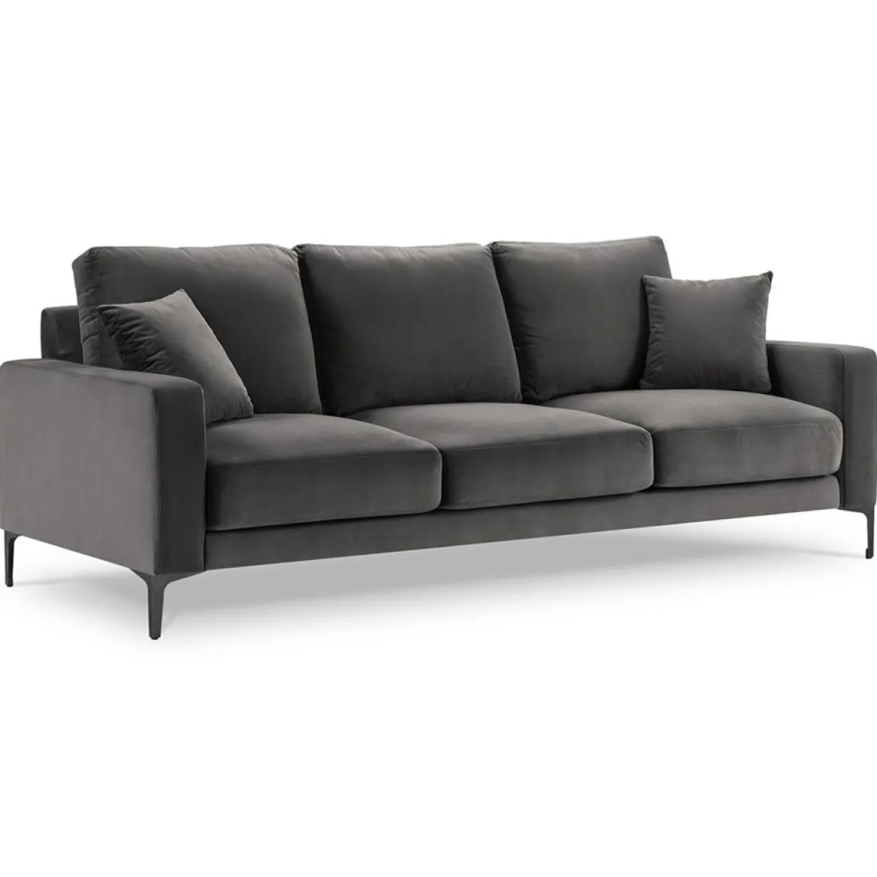 Canapé Velours Venus 3 Places gris - 220x92x90 cm-Mazzini Sofas Hot