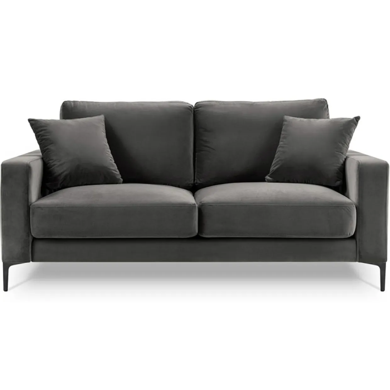 Canapé Velours Venus 2 Places gris - 158x92x90 cm-Mazzini Sofas New