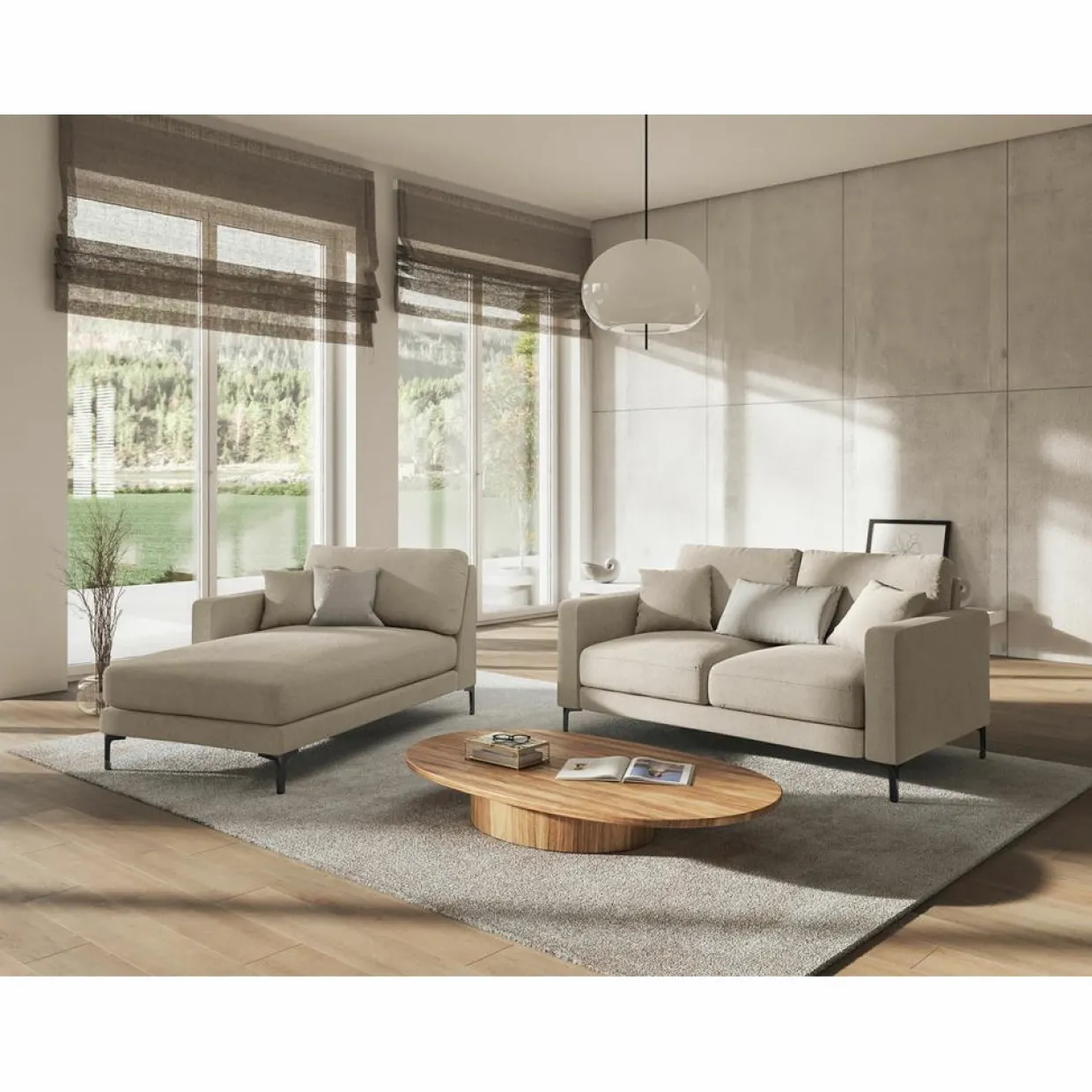 Canapé Venus 2 Places beige - 158x92x90 cm-Mazzini Sofas