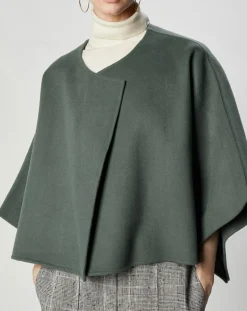 Cape 100% Laine Lou verte-Lou Andrea Online