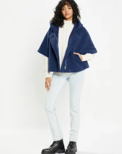 Femme Lou Andrea Vestes, Blousons^Cape en Fausse Fourrure Td02 Mont indigo