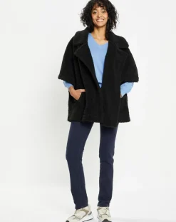 Cape réversible en Fausse Fourrure Mont noire-Lou Andrea Outlet