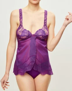 Caraco Desert Rose en Soie mélangée violet-La Perla Clearance