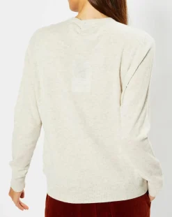 Cardigan 100% Cachemire Cacao col rond gris beige chiné-Galeries Lafayette Discount