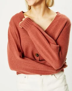 Cardigan 100% Cachemire Dimitri col V vieux rose-Galeries Lafayette Online