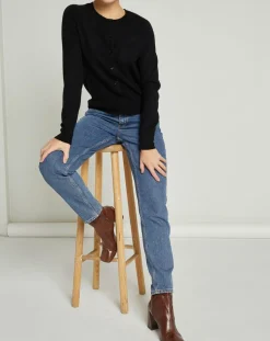 Cardigan 100% Cachemire Sonia noir-MAX&MOI Hot