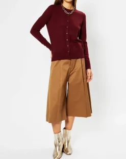 Cardigan 100% Cachemire Yacao col rond rouge foncé-Galeries Lafayette Sale