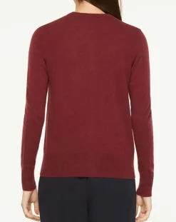 Cardigan 100% Cachemire Yacao col rond rouge foncé-Galeries Lafayette Sale