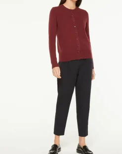 Cardigan 100% Cachemire Yacao col rond rouge foncé-Galeries Lafayette Sale