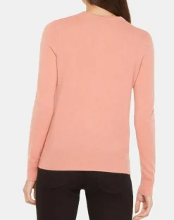 Cardigan 100% Cachemire Yacao col rond rose saumon-Galeries Lafayette