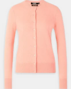 Cardigan 100% Cachemire Yacao col rond rose saumon-Galeries Lafayette