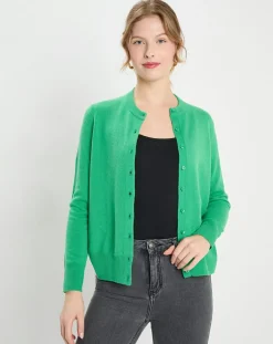 Cardigan 100% Cachemire Zacao vert emeraude-Galeries Lafayette Clearance