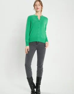 Cardigan 100% Cachemire Zacao vert emeraude-Galeries Lafayette Clearance