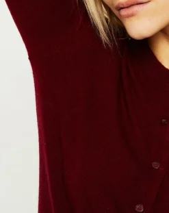 Femme Galeries Lafayette Gilets Et Cardigans^Cardigan 100% Cachemire Zacao col rond rouge foncé