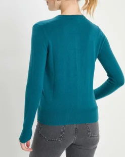 Femme Galeries Lafayette Gilets Et Cardigans^Cardigan 100% Cachemire Zacao col rond bleu/vert