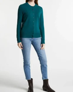 Femme Galeries Lafayette Gilets Et Cardigans^Cardigan 100% Cachemire Zacao col rond bleu/vert