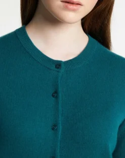 Femme Galeries Lafayette Gilets Et Cardigans^Cardigan 100% Cachemire Zacao col rond bleu/vert