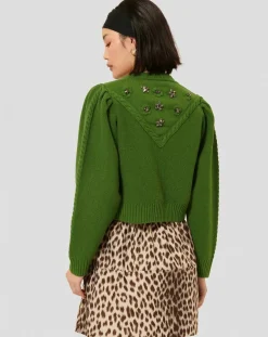 Cardigan 100% Laine Gustave cactus-Tara Jarmon