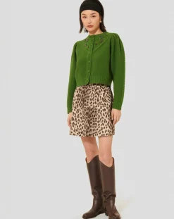 Cardigan 100% Laine Gustave cactus-Tara Jarmon