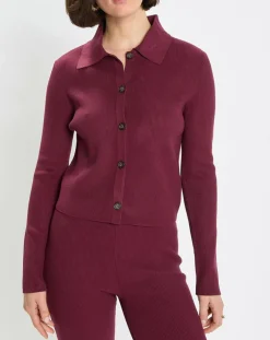 Femme Marc O'Polo Gilets Et Cardigans^Cardigan col polo rouge foncé