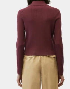 Femme Marc O'Polo Gilets Et Cardigans^Cardigan col polo rouge foncé