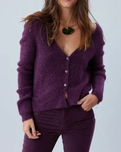 Cardigan Elsa aubergine-Lauren Vidal Sale