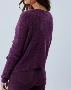 Cardigan Elsa aubergine-Lauren Vidal Sale