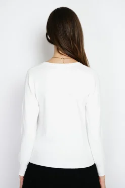 Cardigan en Cachemire mélangé ras de cou naturel-Assuili Sale