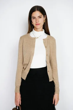 Femme Assuili Gilets Et Cardigans^Cardigan en Cachemire mélangé ras de cou camel