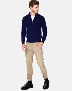Cardigan en Cachemire mélangé Corentin bleu nuit-C&Jo Outlet