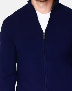 Cardigan en Cachemire mélangé Corentin bleu nuit-C&Jo Outlet