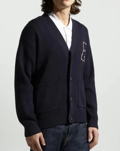 Cardigan en Coton & Laine Fardi varsity bleu marine-Galeries Lafayette Clearance