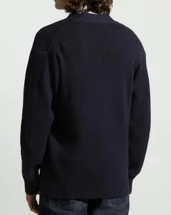 Cardigan en Coton & Laine Fardi varsity bleu marine-Galeries Lafayette Clearance