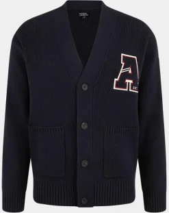Cardigan en Coton & Laine Fardi varsity bleu marine-Galeries Lafayette Clearance