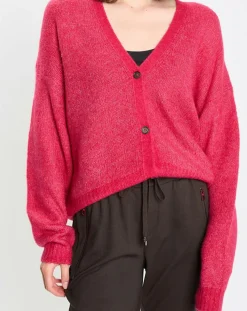 Cardigan en Laine & Alpaga mélangés framboise-Marc O'Polo Sale