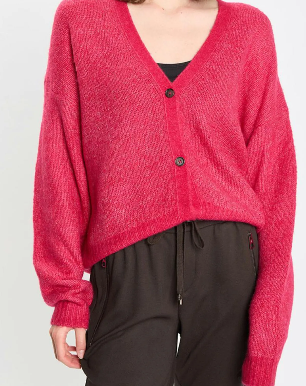 Cardigan en Laine & Alpaga mélangés framboise-Marc O'Polo Sale