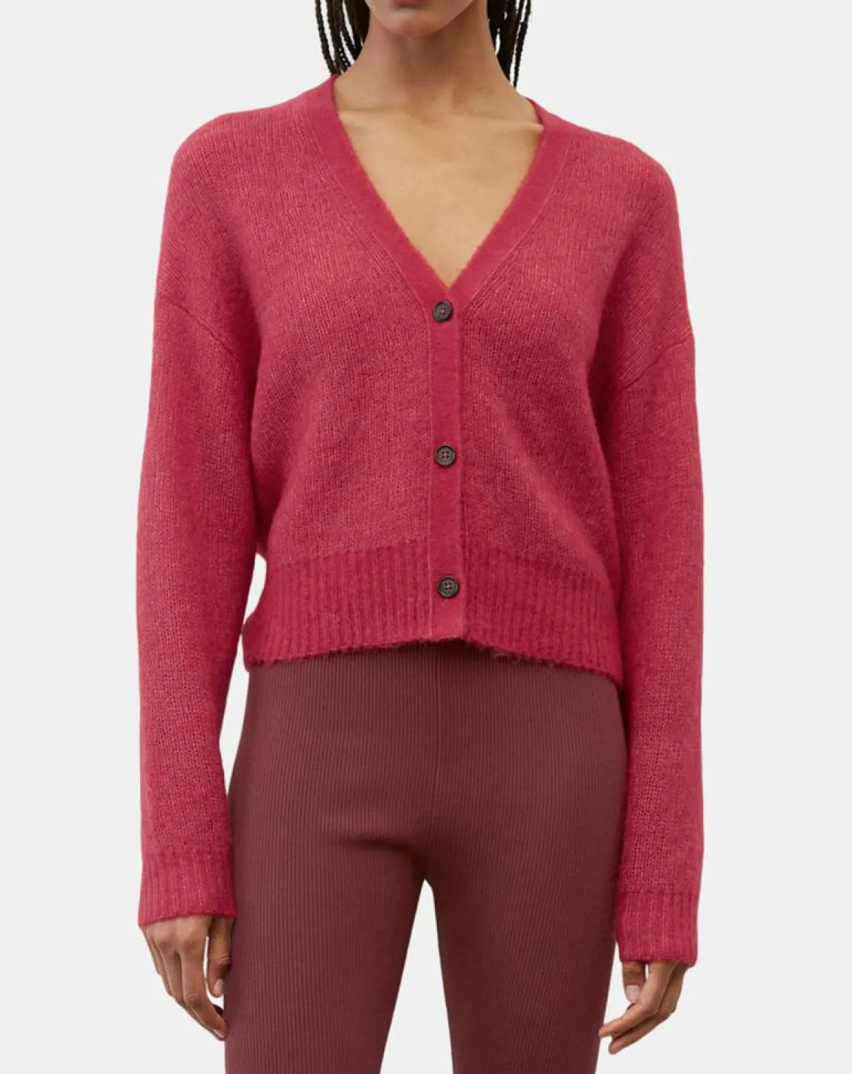 Cardigan en Laine & Alpaga mélangés framboise-Marc O'Polo Sale