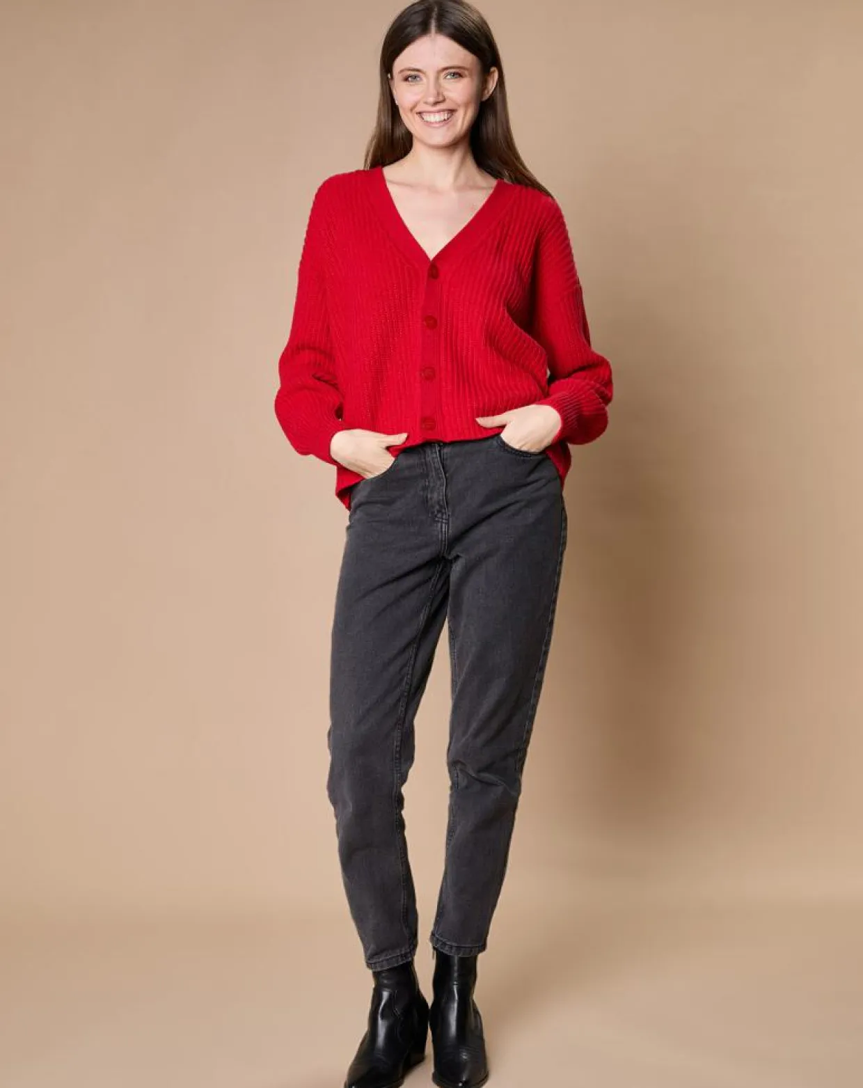 Femme Oscar et Louise Gilets Et Cardigans^Cardigan en Laine & Cachemire mélangés Noémie rouge