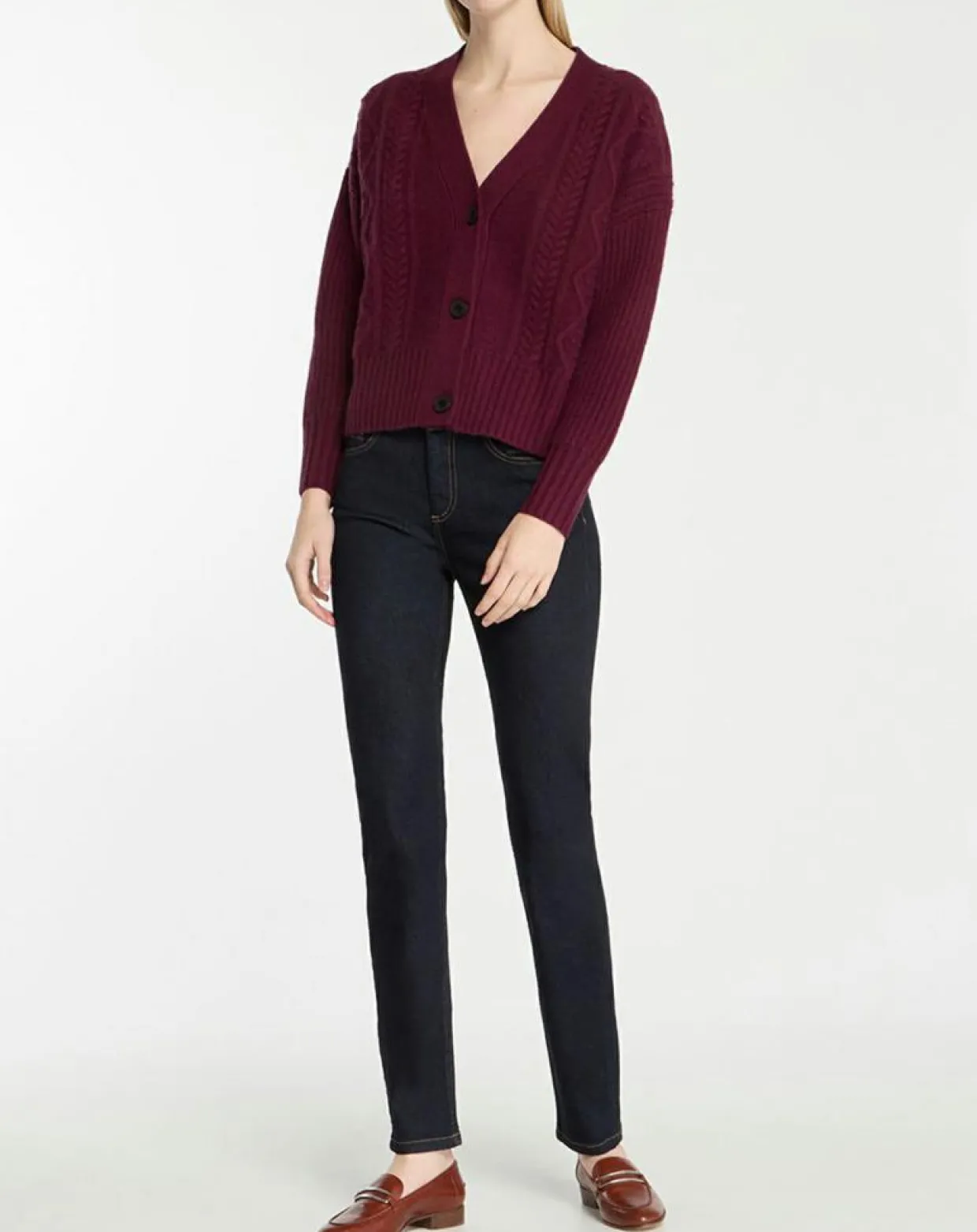 Femme Galeries Lafayette Gilets Et Cardigans^Cardigan en Laine & Cachemire Fabiola T col V bordeaux